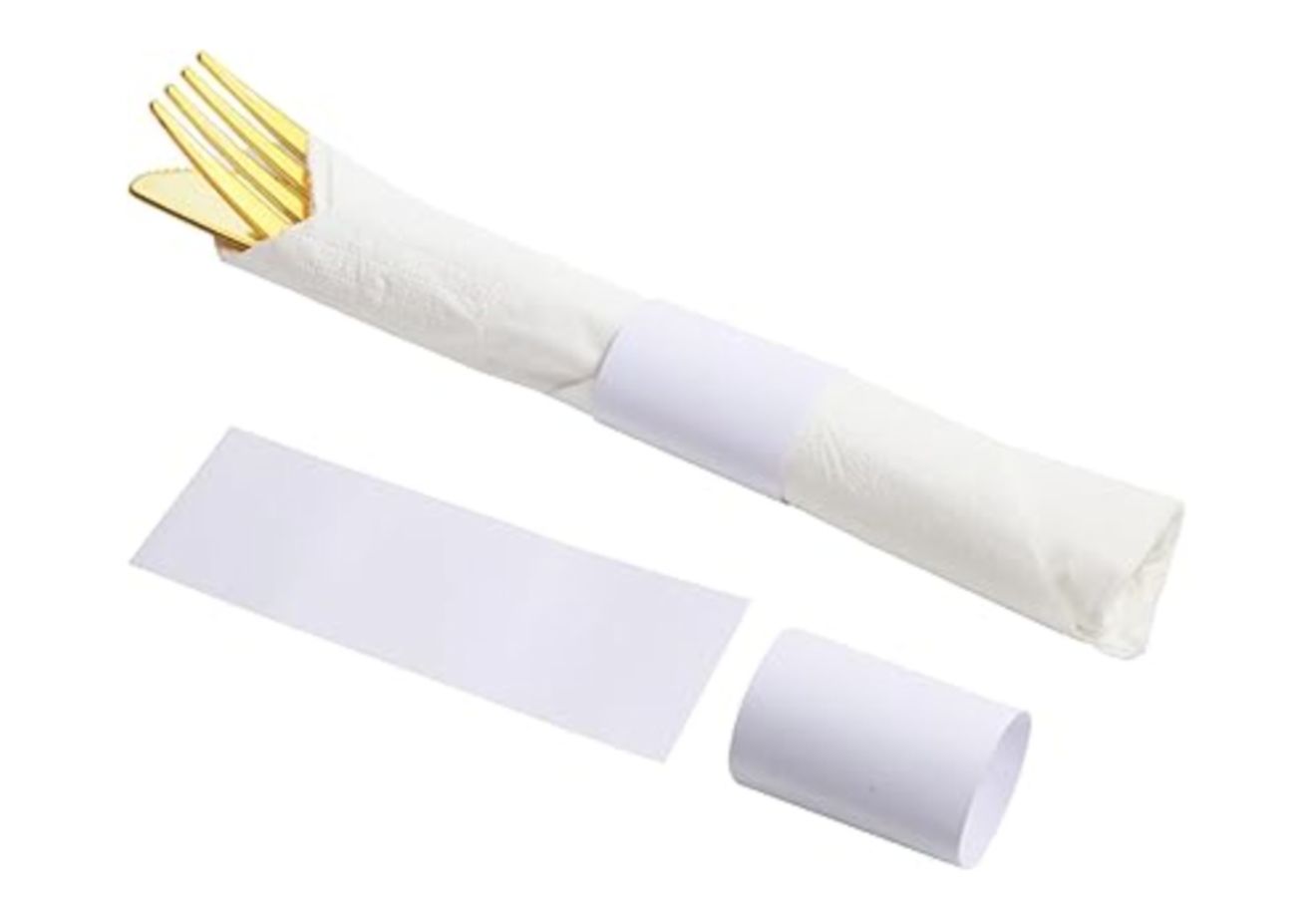 White Paper Napkins Bands - (1 box × 2,500)