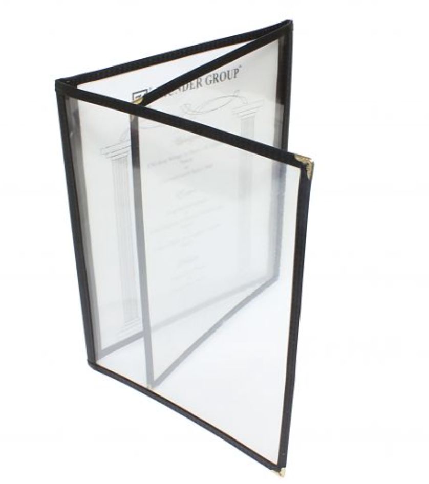Triple Fold Menu Cover, 8 1/2" X 11" Black