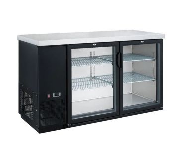 Back Bar Cooler 49", Two Hinge Glass Doors