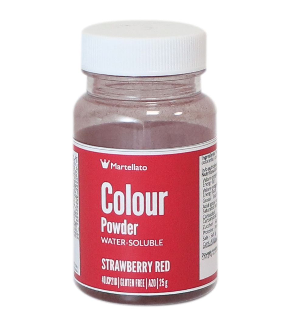 Colour Powder, Water-Soluble - Strawberry Red - 25g