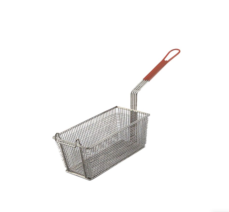 Fryer Basket, Red Handle, 13" × 5.5" × 5.5"