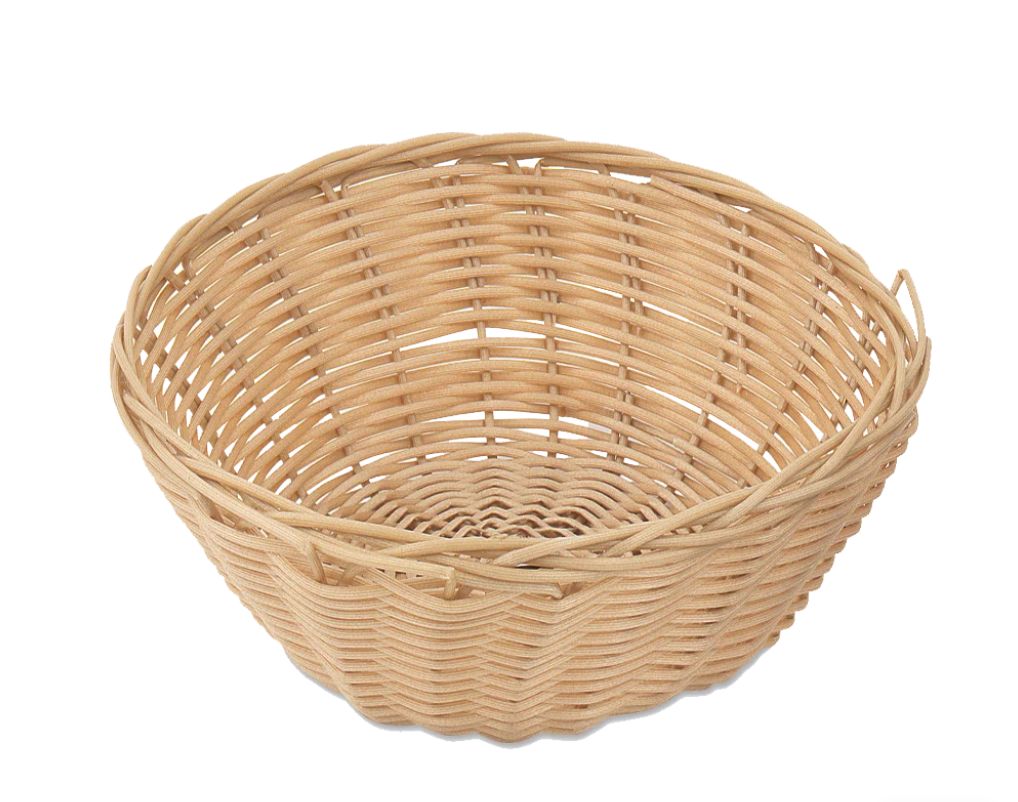 Woven Basket - Tan Polypropylene, Round