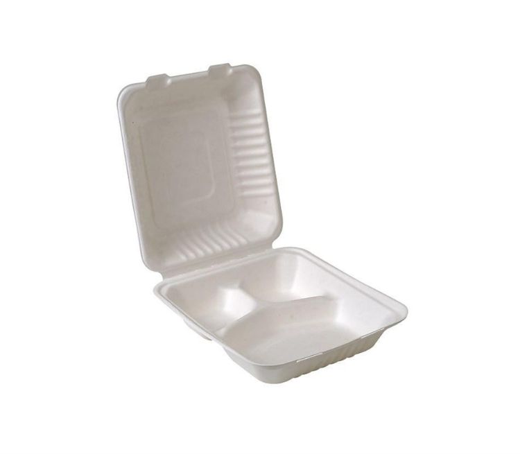 Clamshell Box - 8"×8", 3 Compartments - Case of 200