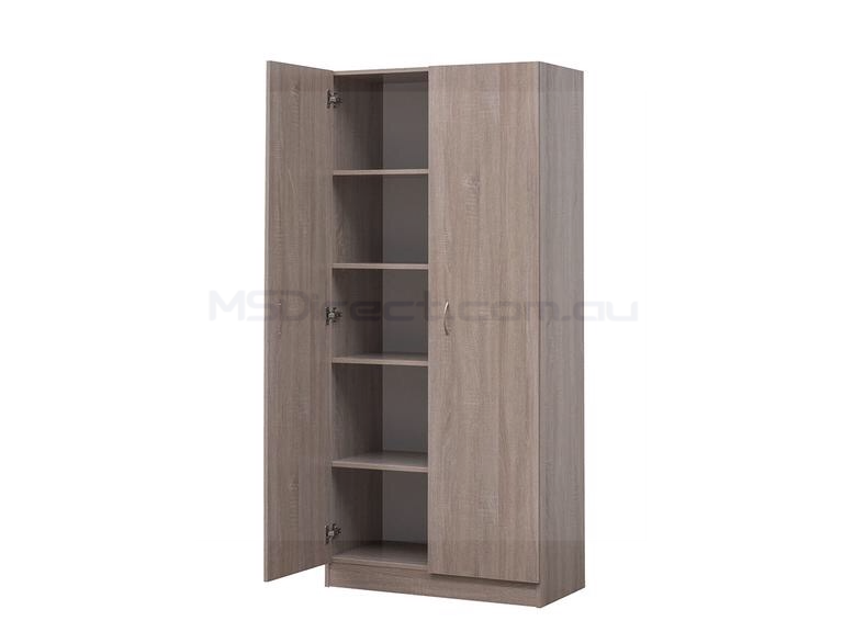 New Two Door Pantry Linen Storage Cupboard / Shelf Wardrobe