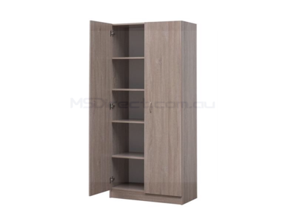 New Two Door Pantry Linen Storage Cupboard / Shelf Wardrobe