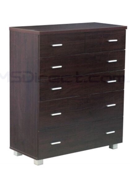 New 6 Drawer Tallboy Chest of Drawers Flat Packed Wardrobe