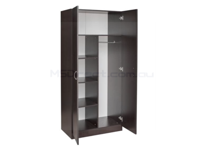 New Two Door Half Shelf and Half Hanging Space Wardrobe / Cupboard