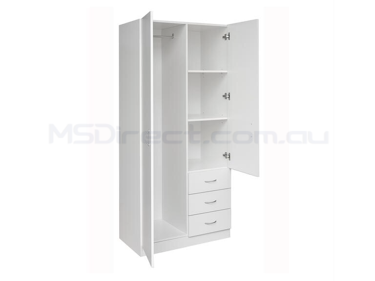 2 Door 3 Drawer Combo Wardrobe Storage cupboard