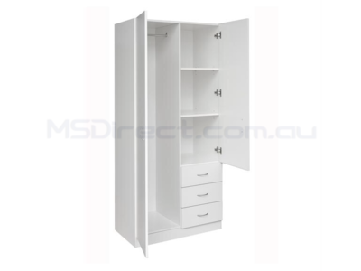 2 Door 3 Drawer Combo Wardrobe Storage cupboard