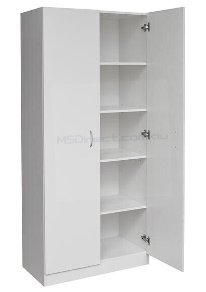 New 2 Door Pantry Cupboard Linen Storage Cabinet / Shelf Wardrobe/ Kitchen/ Laundry