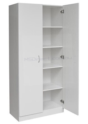 New 2 Door Pantry Cupboard Linen Storage Cabinet / Shelf Wardrobe/ Kitchen/ Laundry