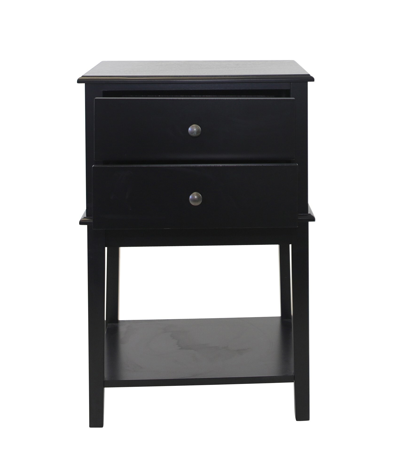 Chloe 2 Drawer Side Table Black