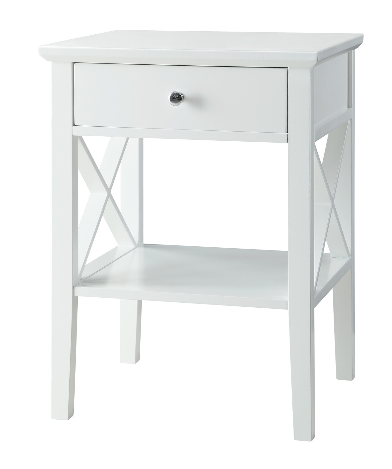 Long Island 1 Drawer Side Table - White