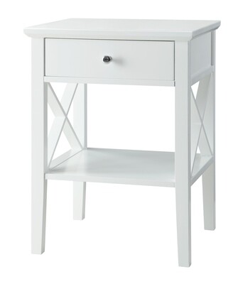 Long Island 1 Drawer Side Table - White