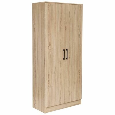 Multi-Purpose Broom Cupboard 2 Door - Light Sonoma Oak