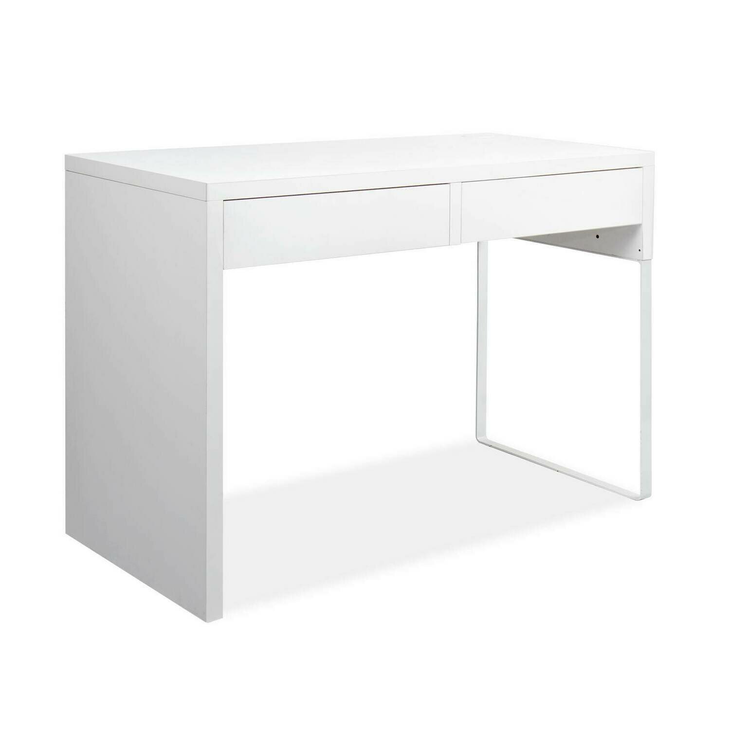 New Metal Desk with 2 Drawers - White
