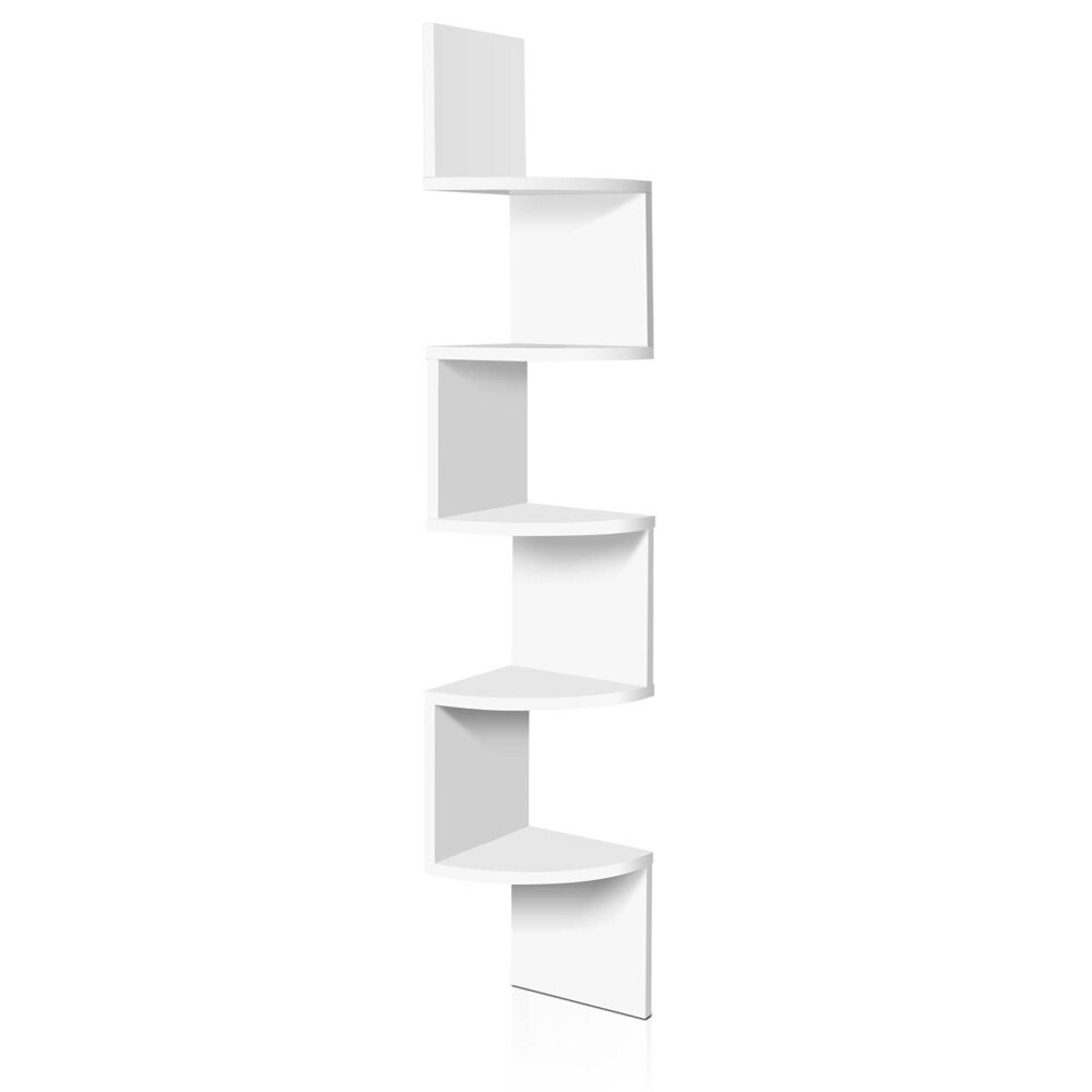 New 5 Tier Corner Wall Shelf - White