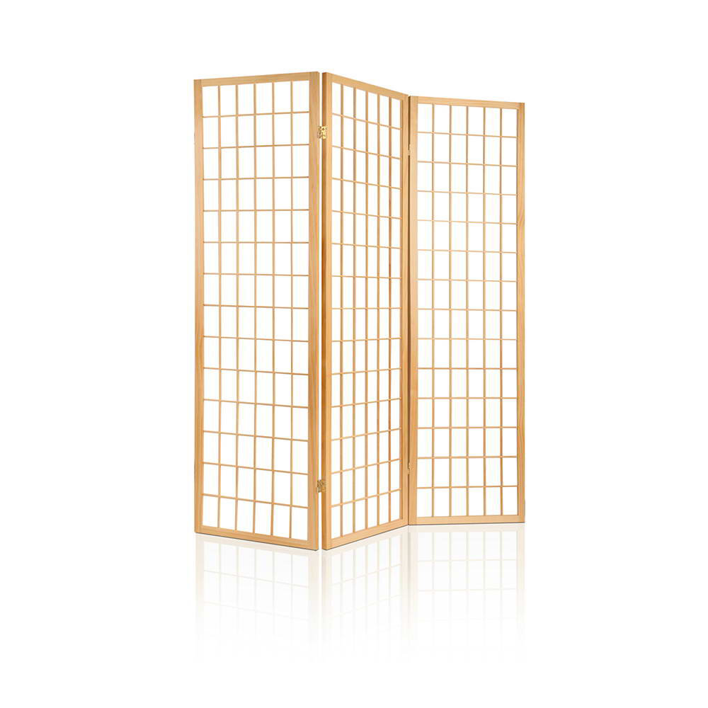 New 3 Panel Wooden Room Divider - Natural
