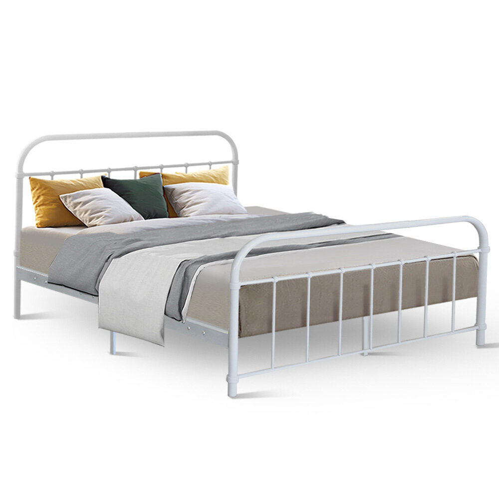New Queen Size Metal Bed Frame - White