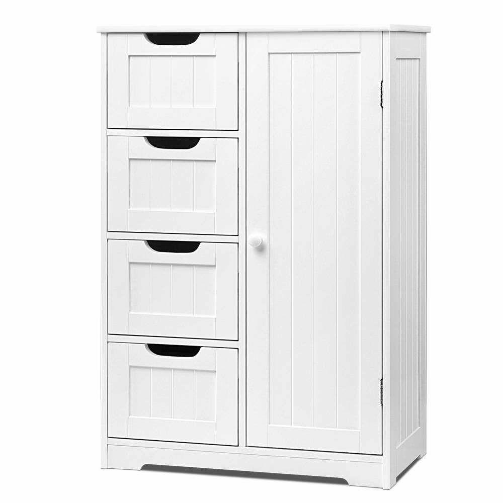 New Bathroom Tallboy Storage Cabinet - White