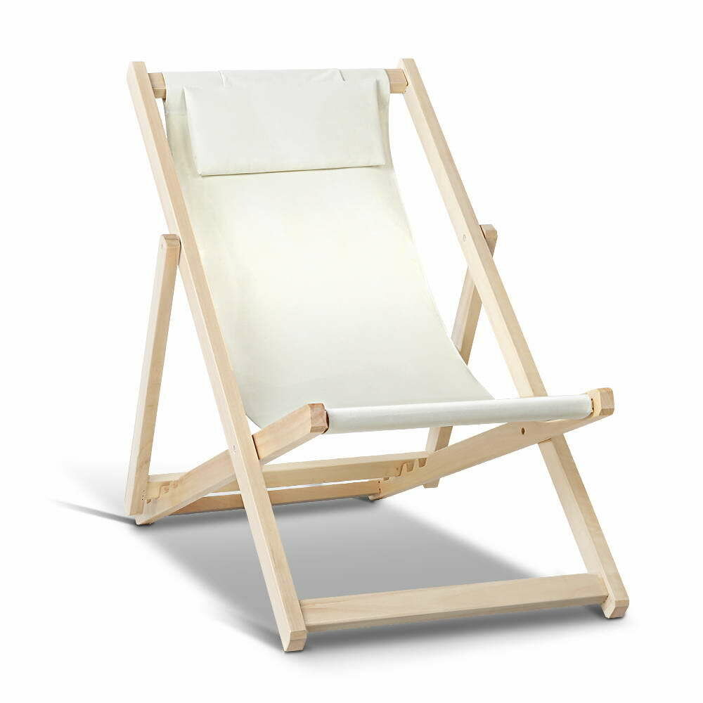 Outdoor Furniture Sun Lounge Chairs Deck Chair Folding Wooden Patio Beach