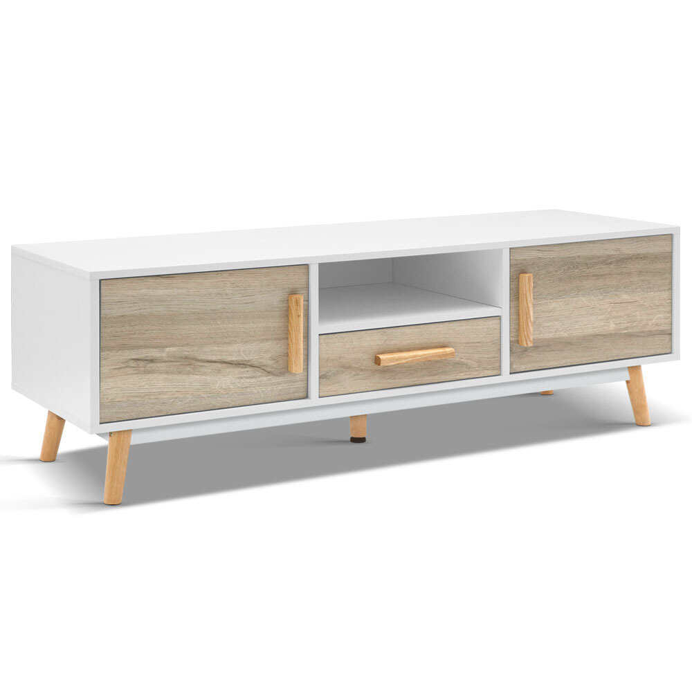 New Wooden Entertainment Unit - White &amp; Wood