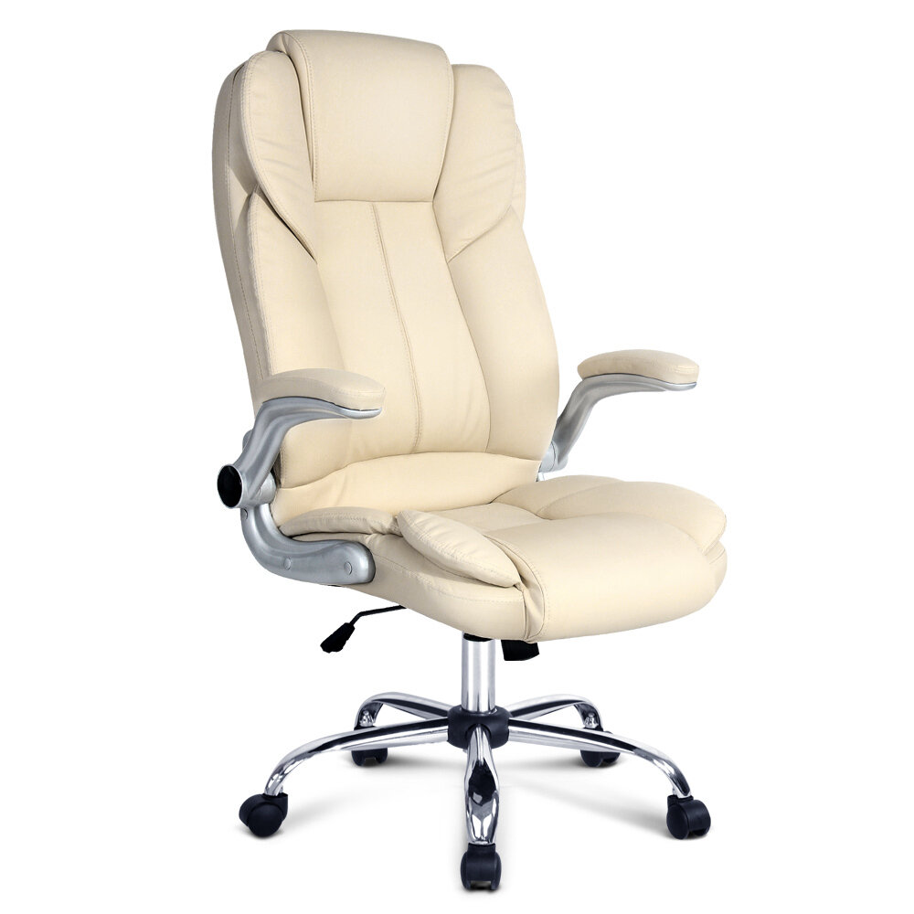 New PU Leather Executive Office Desk Chair - Beige