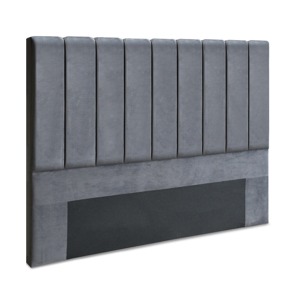 New King Size Fabric Bed Headboard - Grey