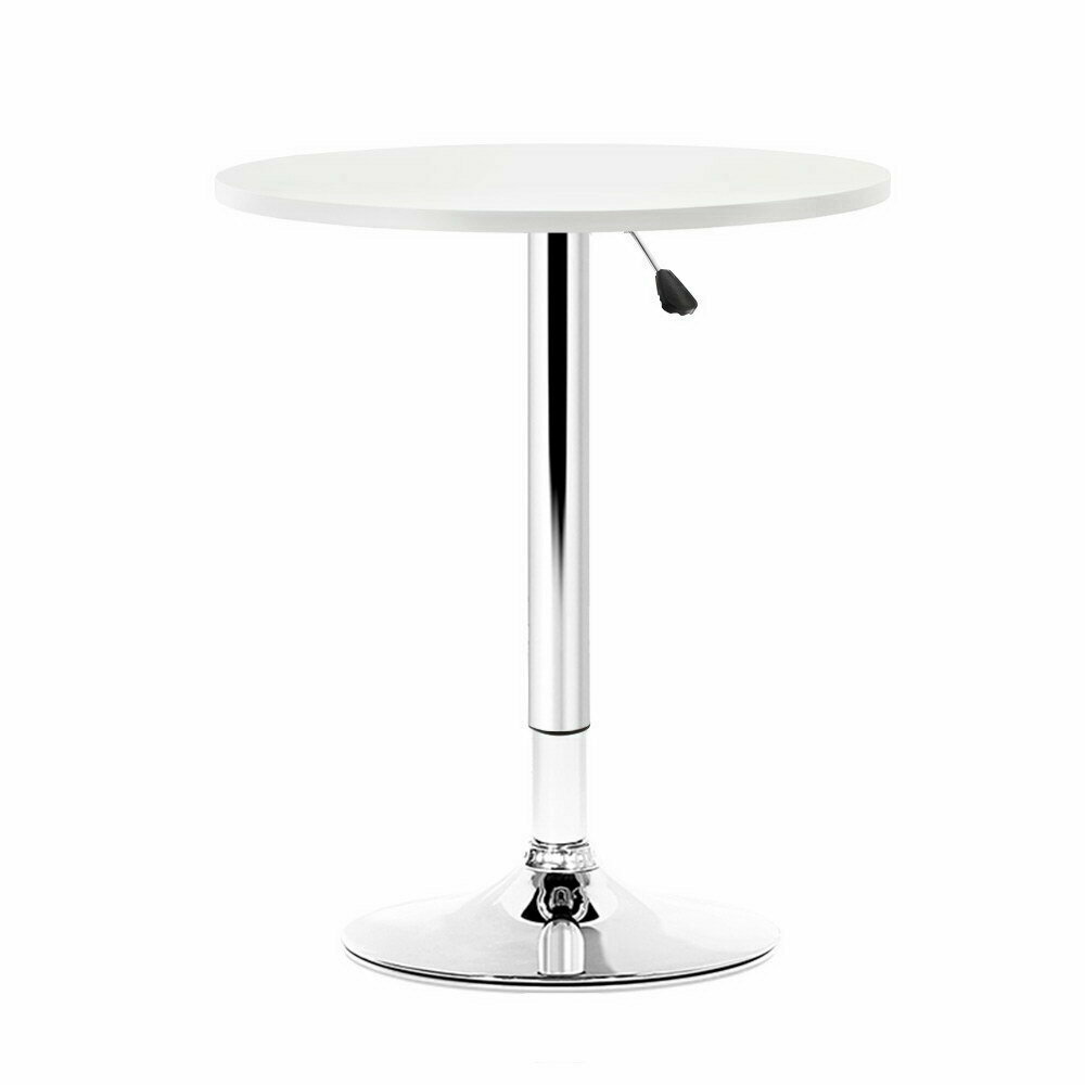 New Adjustable Bar Table Gas Lift Wood Metal White