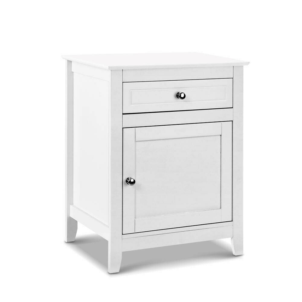 New Bedside Tables Big Storage Drawers Cabinet Nightstand Lamp Chest White