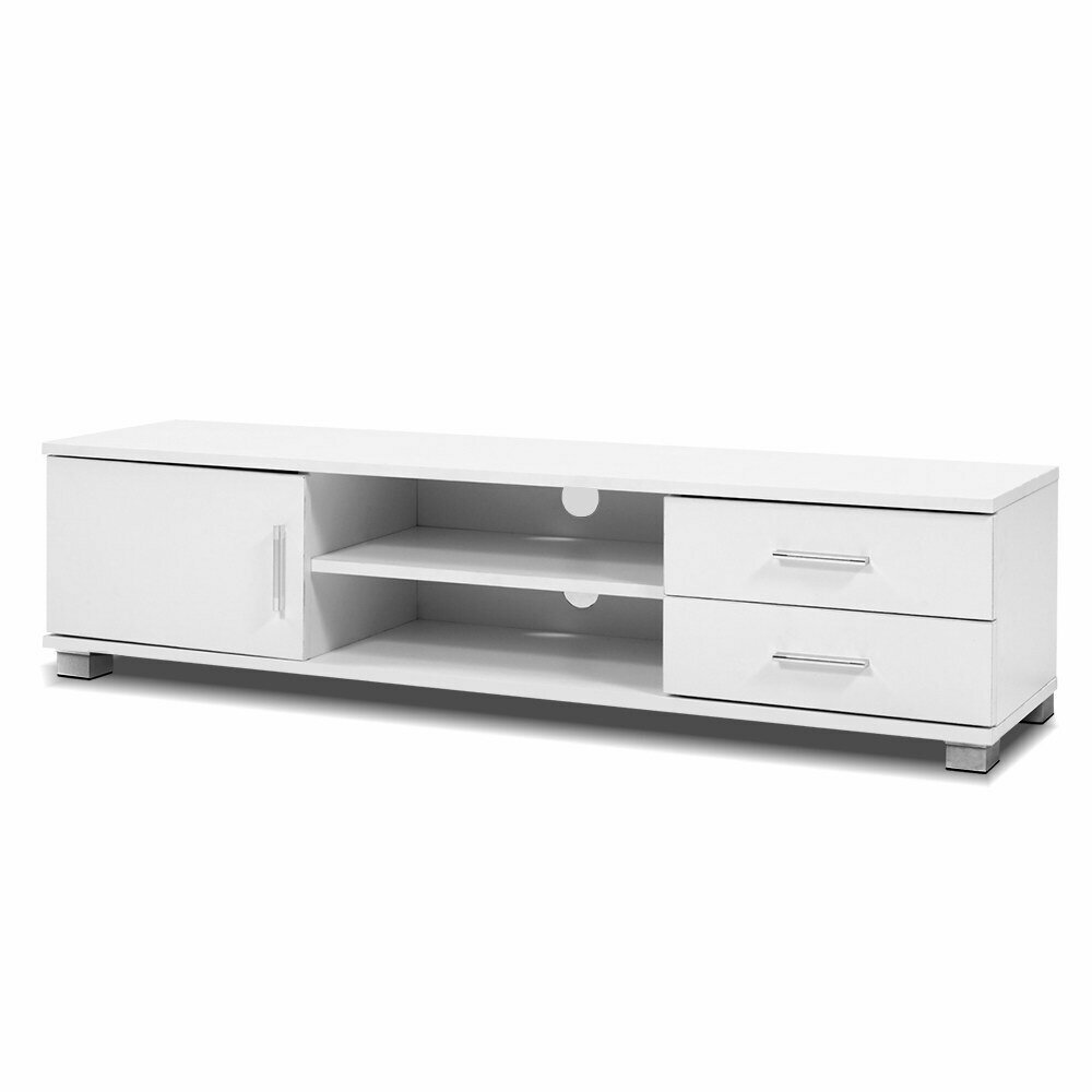 New 120cm TV Stand Entertainment Unit Storage Cabinet Drawers Shelf White