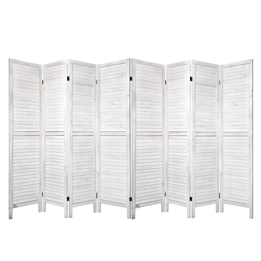 New Room Divider Screen 8 Panel Privacy Wood Dividers Stand Bed Timber White