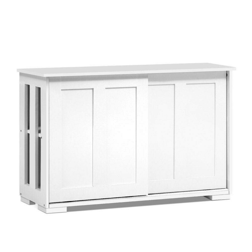 New Buffet Sideboard Cabinet White Doors Storage Shelf Cupboard Hallway Table White