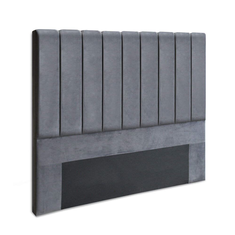 New Double Size Bed Head Headboard Bedhead Bed Frame Base VELA Grey Fabric