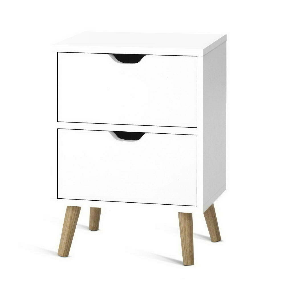 New Bedside Tables Drawers Side Table Nightstand White Storage Cabinet Wood