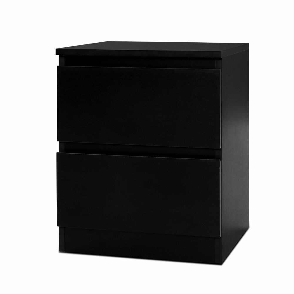 New Bedside Tables Drawers Side Table Bedroom Furniture Nightstand Black Lamp