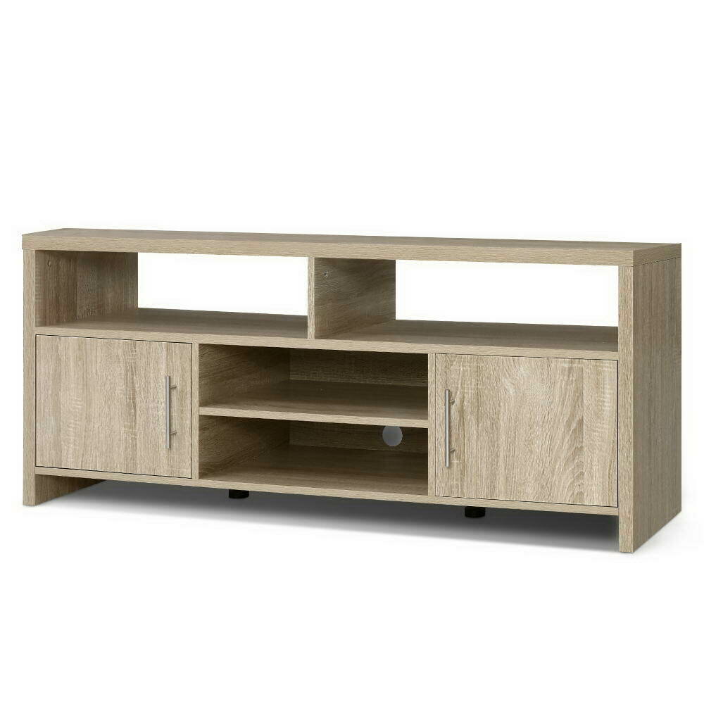 New TV Cabinet Entertainment Unit Stand Storage Shelf Sideboard 140cm Oak