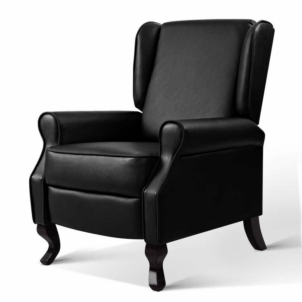New Recliner Chair Luxury Lounge Armchair Single Sofa Couch PU Leather Black