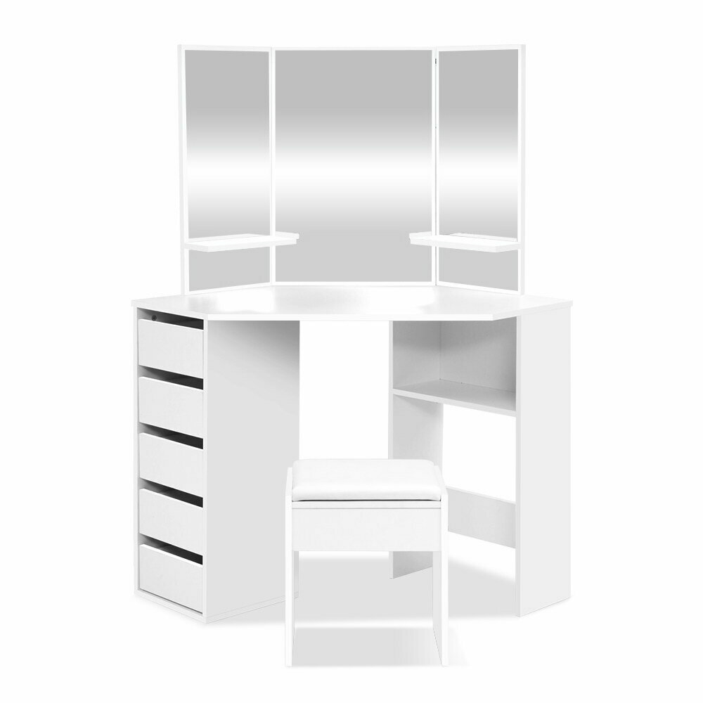 New Corner Dressing Table With Mirror Stool White Mirrors Makeup Tables Chair