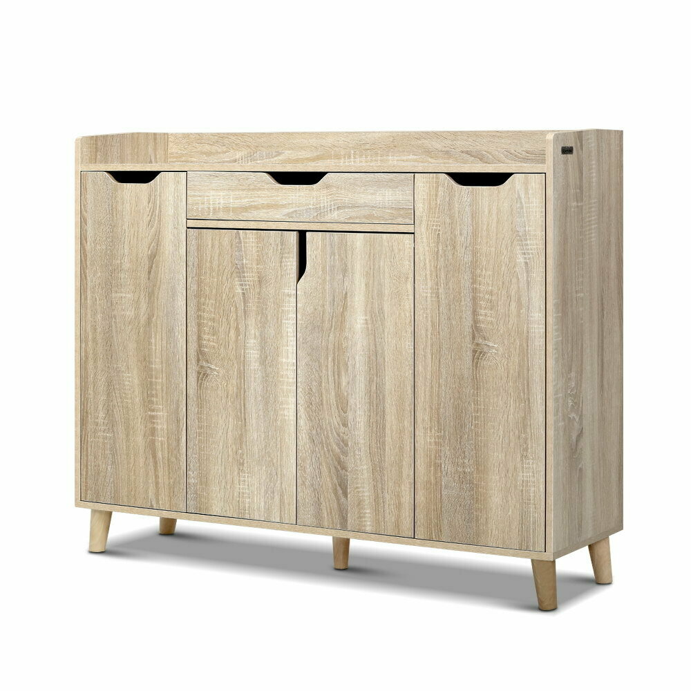 New Shoe Cabinet Shoes Storage Rack 120cm Organiser Drawer Cupboard Wood