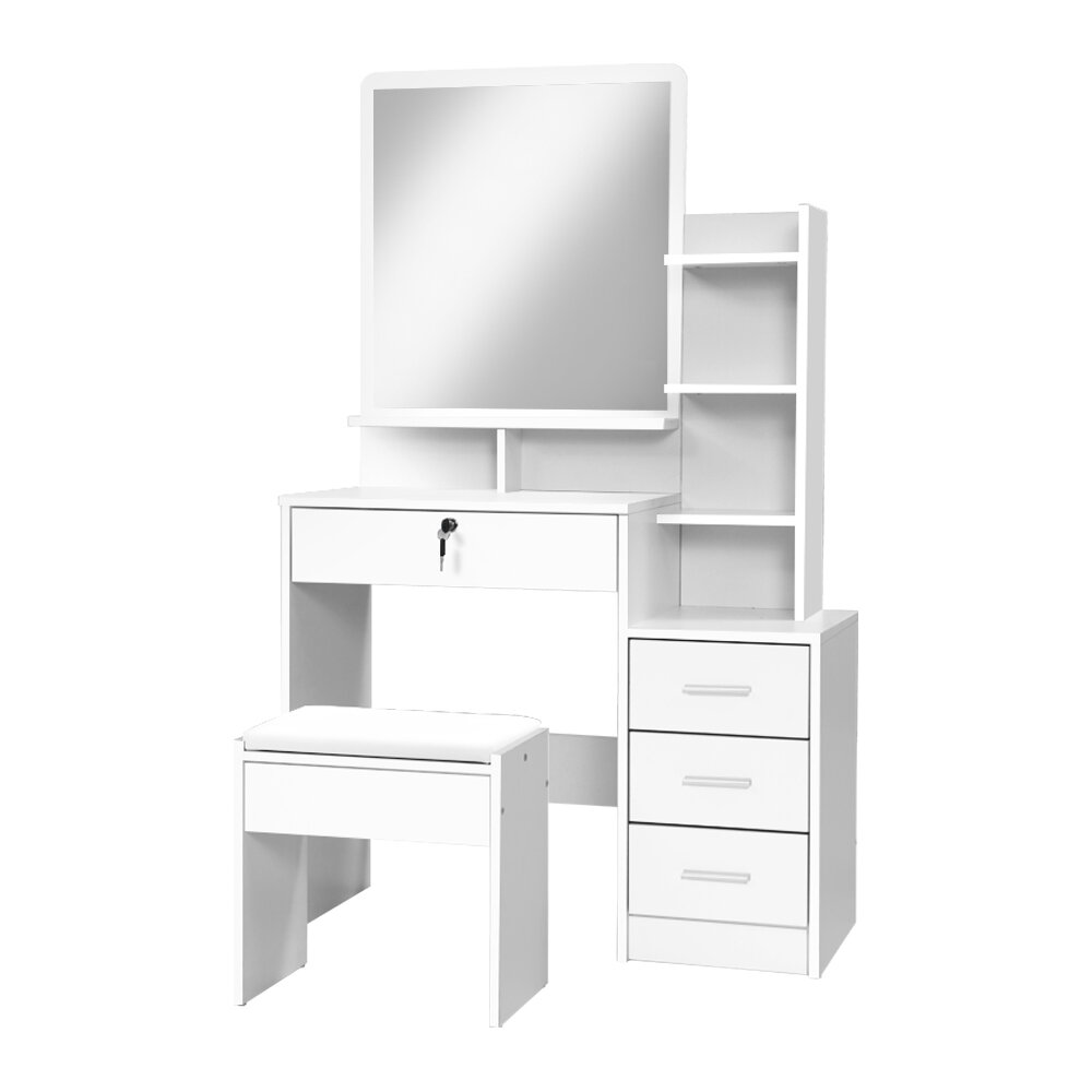 New Dressing Table Mirror Stool Jewellery Cabinet Makeup Organizer Drawer