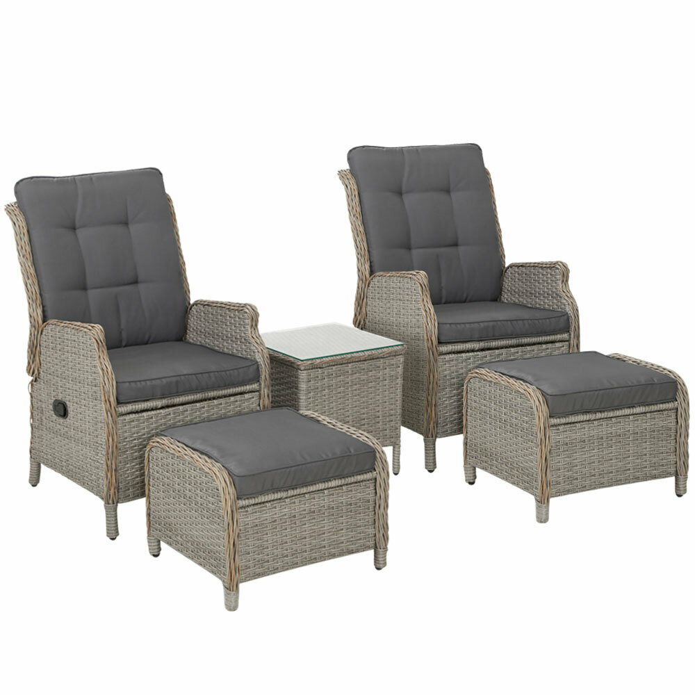 Recliner Chairs Sun lounge Outdoor Setting Patio Furniture Garden Wicker