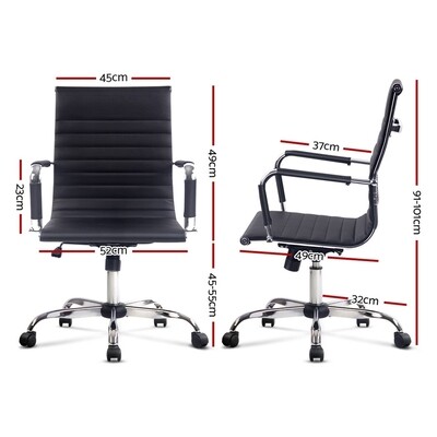New Gaming Office Chair Computer Desk Chairs Home Work Study Black Mid Back
