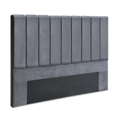New King Size Fabric Bed Headboard - Grey