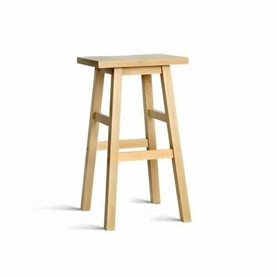 New Set of 2 Wooden Backless Bar Stools - Natural