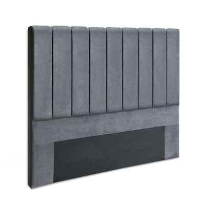 New Double Size Bed Head Headboard Bedhead Bed Frame Base VELA Grey Fabric