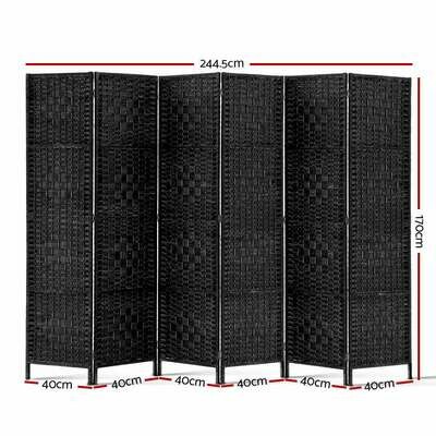 New 6 Panel Room Divider - Black
