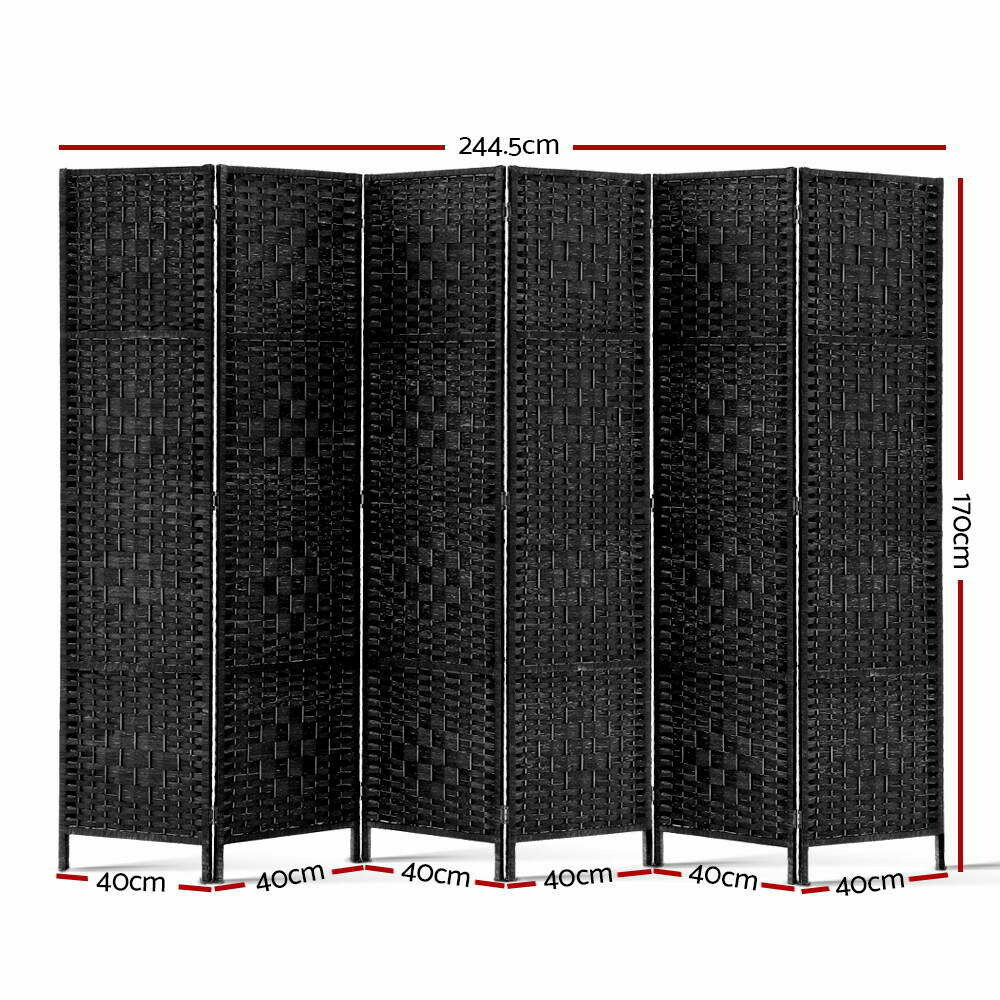 New 6 Panel Room Divider - Black