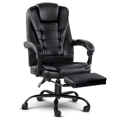 New Electric Massage Office Chairs Recliner Computer Gaming Seat Footrest Black