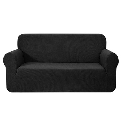 New High Stretch Sofa Cover Couch Protector Slipcovers 3 Seater Black